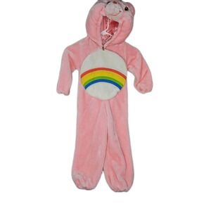 Vintage Care Bears Pink Rainbow Cheer Bear Plush Halloween Costume‎ Size 3T-4T